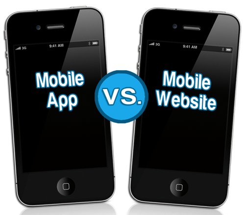 The comparison of apps vs websites.