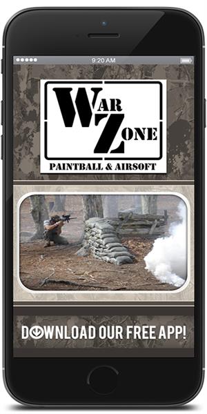 Download Warzone Paintball & Airsoft’s’ mobile application in the iTunes or Google Play store today