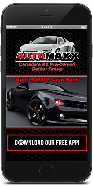 Visit the iTunes or Google Play store to download the Automaxx Automotive mobile application